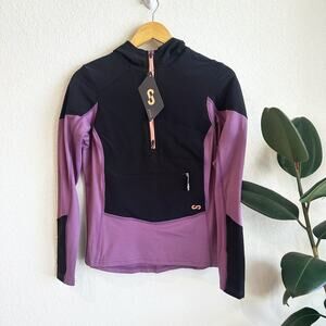 OROS Explorer Hoodie XS Violet Aurora Solarcore Insulated 1/4 Zip Lightweight